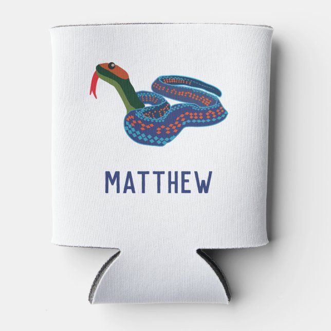California Red Sided Garter Snake Personalized Can Cooler (Front)