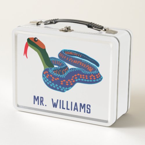 California Red Sided Garter Snake Personalized Metal Lunch Box