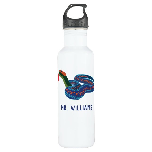 California Red Sided Garter Snake Personalized Stainless Steel Water Bottle (Front)