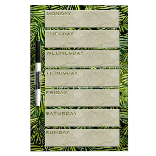 California Redwood Fronds Weekly Planner Dry Erase Board