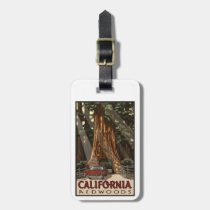 California Redwoods, Vintage, Luggage Tag