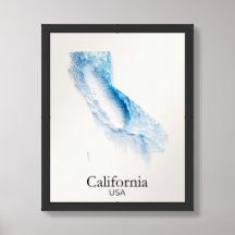 California Relief Map - Bleu Topography Map