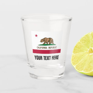 California Repubic state flag custom drinking Shot Glass