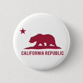 California Republic - Basic - Red Pinback Button