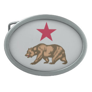 California Republic Bear and Star Belt Buckle