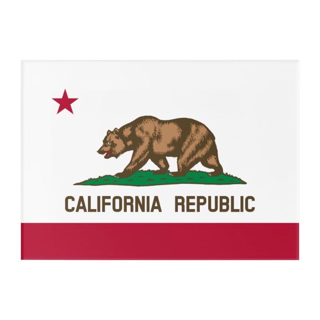 California Republic Bear Flag: Cali Golden State Acrylic Print (Front)