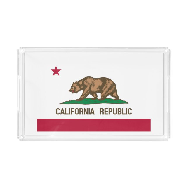 California Republic Bear Flag: Cali Golden State Acrylic Tray (Front)