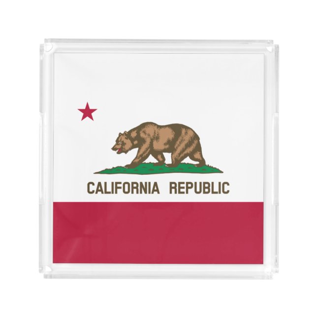 California Republic Bear Flag: Cali Golden State Acrylic Tray (Front)