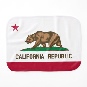 California Republic Bear Flag: Cali Golden State Baby Burp Cloth