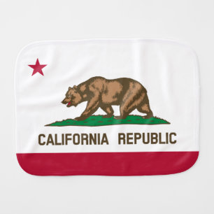 California Republic Bear Flag: Cali Golden State Baby Burp Cloth