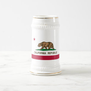 California Republic Bear Flag: Cali Golden State Beer Stein