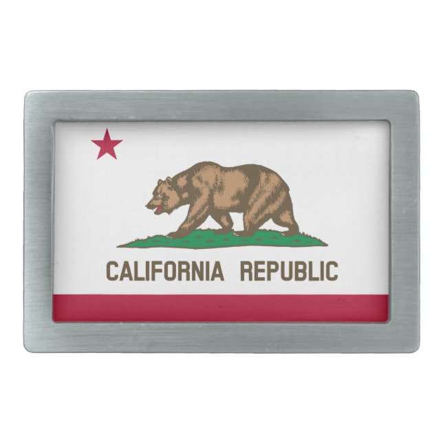 California Republic Bear Flag: Cali Golden State Belt Buckle (Front)