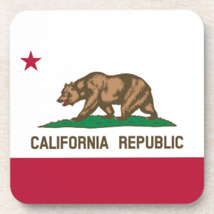 California Republic Bear Flag: Cali Golden State Beverage Coaster