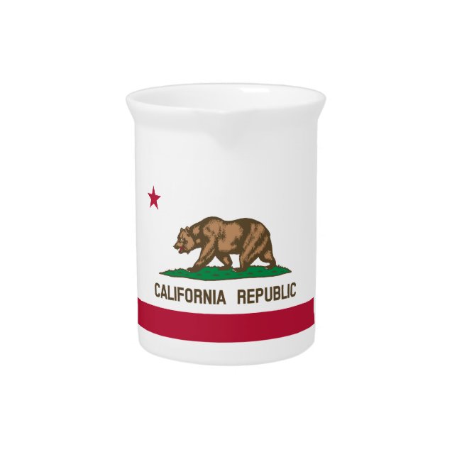 California Republic Bear Flag: Cali Golden State Beverage Pitcher (Front)
