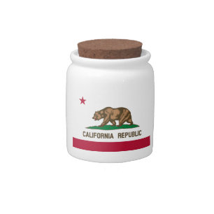 California Republic Bear Flag: Cali Golden State Candy Jar