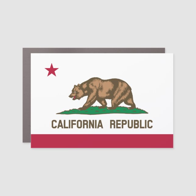 California Republic Bear Flag: Cali Golden State Car Magnet (Front)