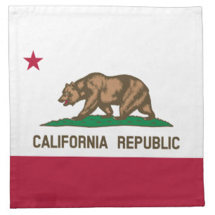 California Republic Bear Flag: Cali Golden State Cloth Napkin