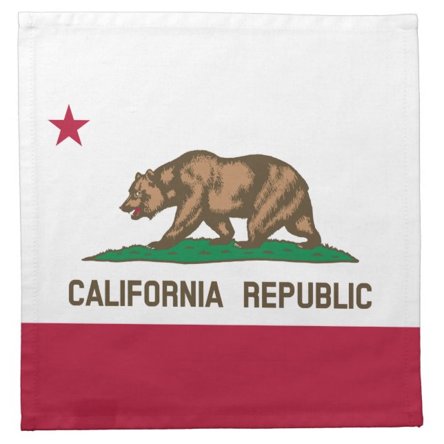 California Republic Bear Flag: Cali Golden State Cloth Napkin (Front)