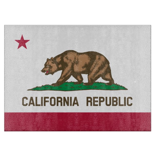 California Republic Bear Flag: Cali Golden State Cutting Board (Front)