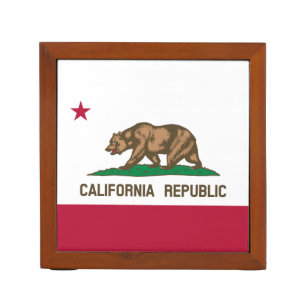 California Republic Bear Flag: Cali Golden State Desk Organizer