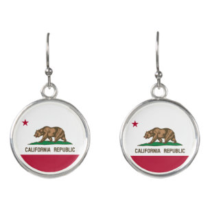California Republic Bear Flag: Cali Golden State Earrings