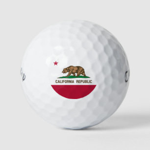 California Republic Bear Flag: Cali Golden State Golf Balls