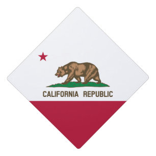 California Republic Bear Flag: Cali Golden State Graduation Cap Topper