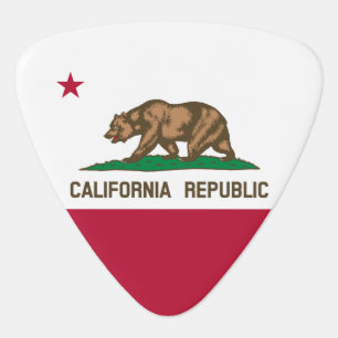 California Republic Bear Flag: Cali Golden State Guitar Pick