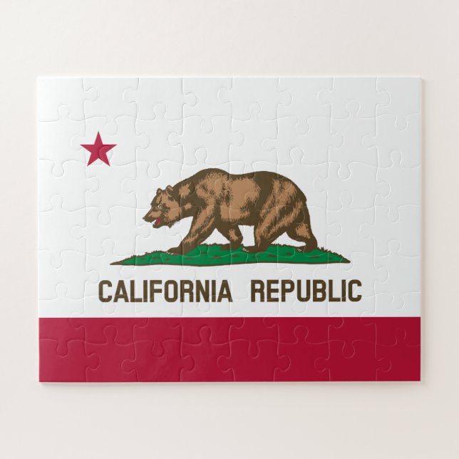 California Republic Bear Flag: Cali Golden State Jigsaw Puzzle (Horizontal)