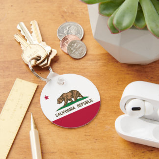 California Republic Bear Flag: Cali Golden State Keychain