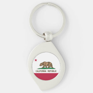 California Republic Bear Flag: Cali Golden State Keychain