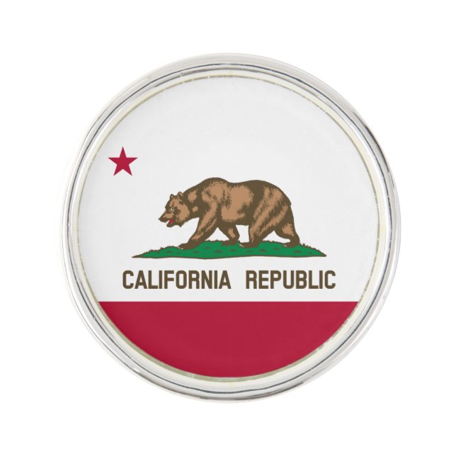 California Republic Bear Flag: Cali Golden State Lapel Pin (Front)
