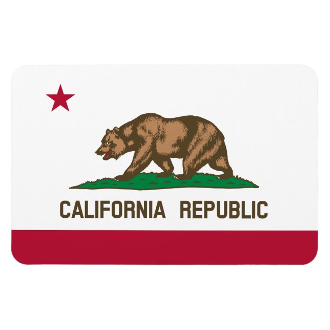 California Republic Bear Flag: Cali Golden State Magnet (Horizontal)