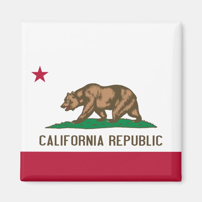 California Republic Bear Flag: Cali Golden State Magnet (Front)