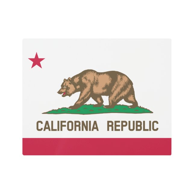 California Republic Bear Flag: Cali Golden State Metal Print (Front)