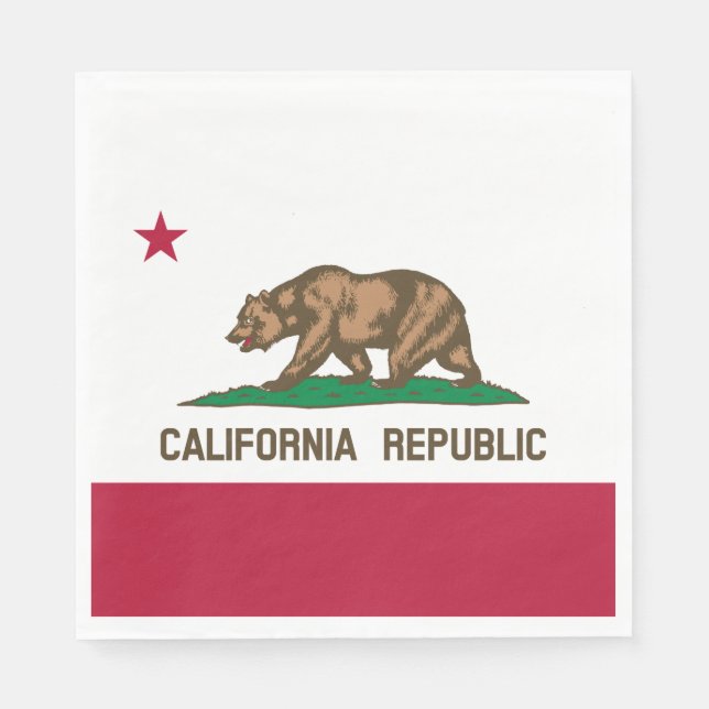 California Republic Bear Flag: Cali Golden State Napkins (Front)