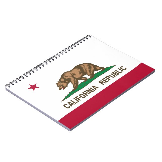 California Republic Bear Flag: Cali Golden State Notebook (Left Side)