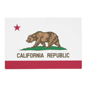 California Republic Bear Flag: Cali Golden State Placemat