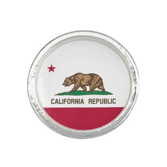 California Republic Bear Flag: Cali Golden State Ring (Front)