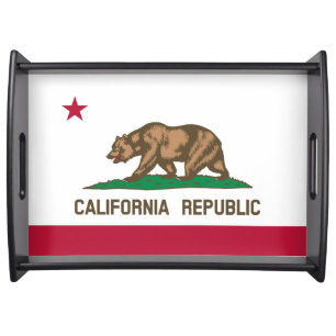 California Republic Bear Flag: Cali Golden State Serving Tray