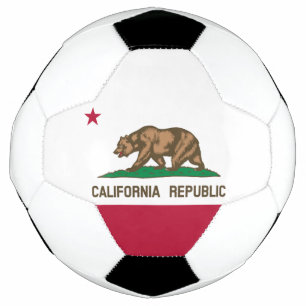 California Republic Bear Flag: Cali Golden State Soccer Ball