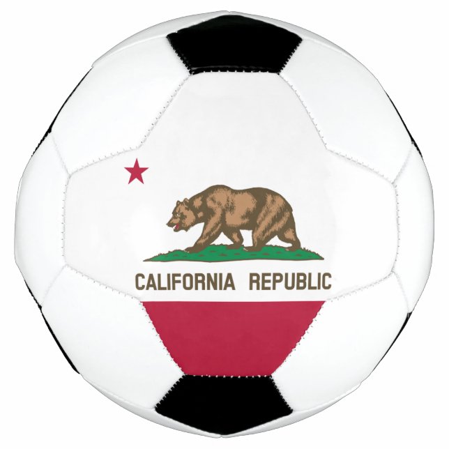 California Republic Bear Flag: Cali Golden State Soccer Ball (Front)