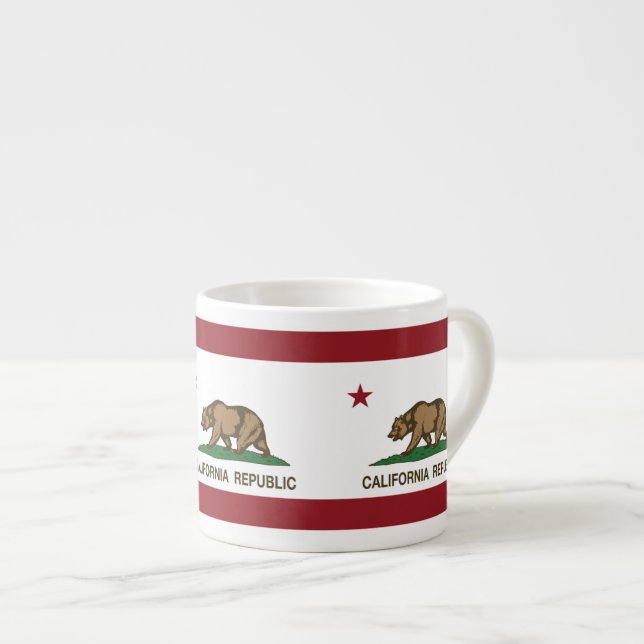 California Republic Bear Flag Espresso Cup (Front Right)