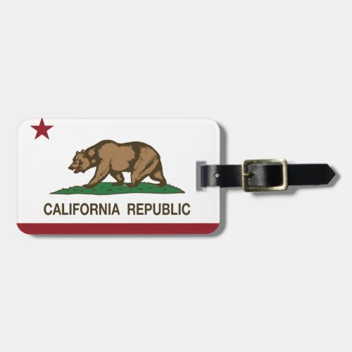 California Republic Bear Flag Luggage Tag