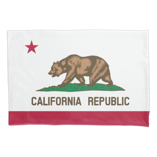California Republic bear flag pillowcase