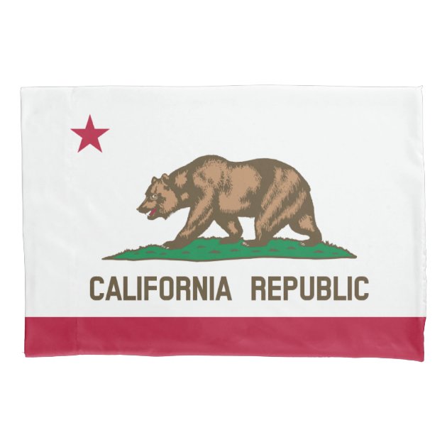 California Republic bear flag pillowcase | Zazzle