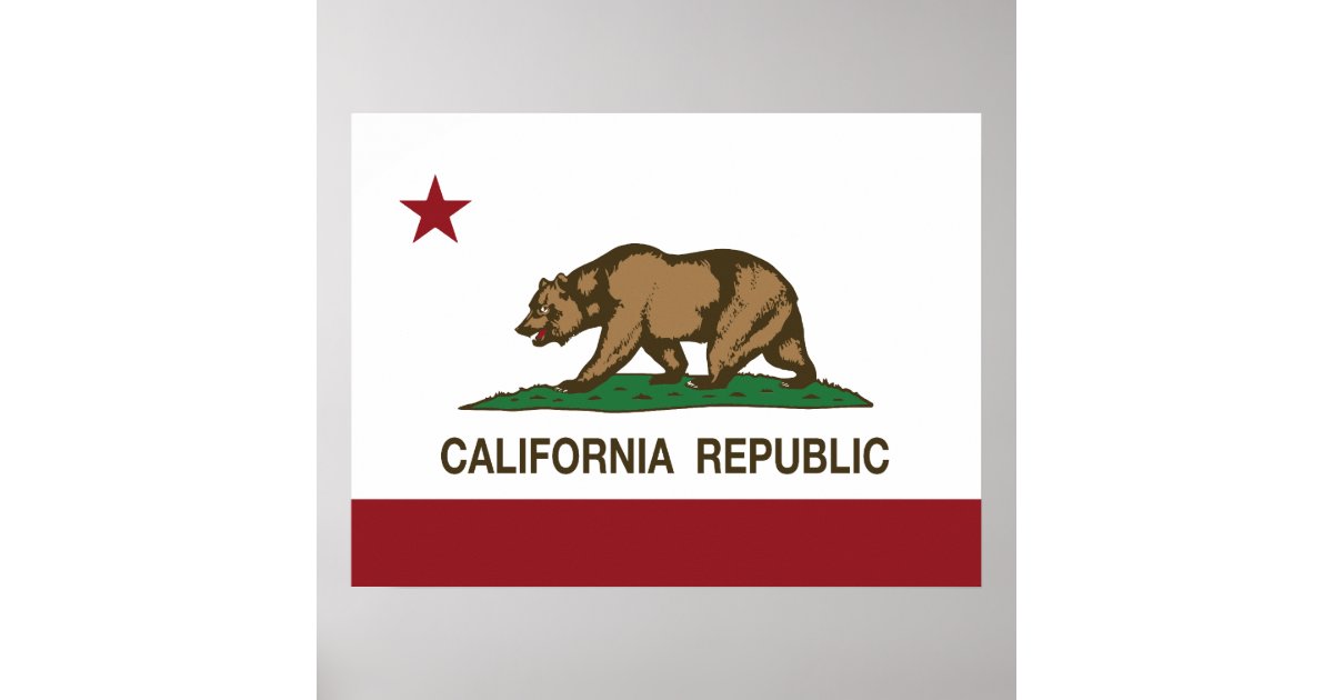 California Republic Bear Flag Poster