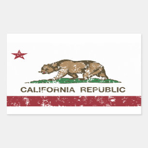 California Republic Bear Flag Rectangular Sticker