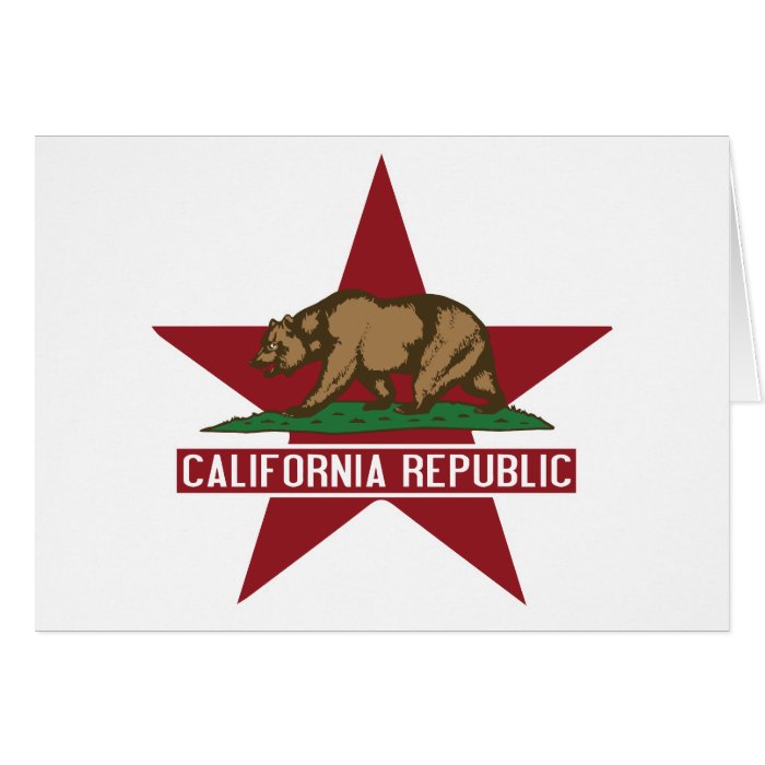 California Republic Bear Flag Star Greeting Cards