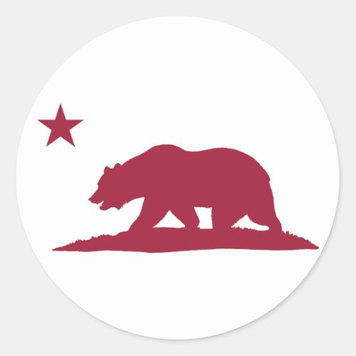 California Republic Bear _ Red Classic Round Sticker